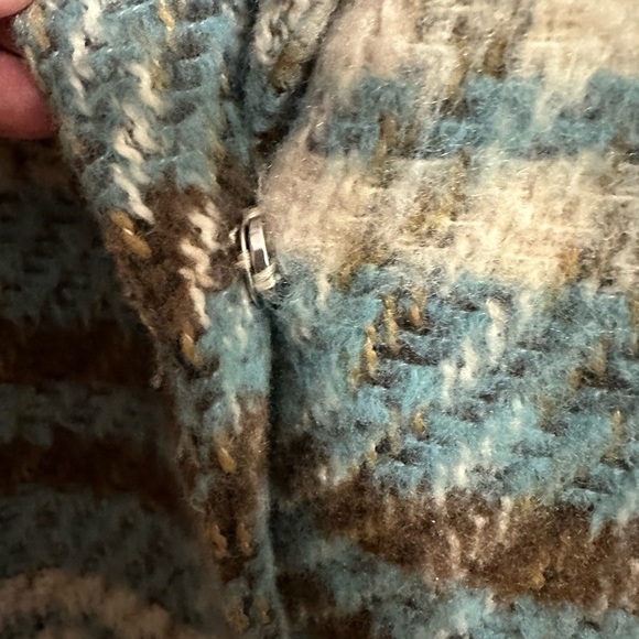 Karen Kane Plaid Jacket Coat - Blue, Brown, Cream, Wool, size XL - Picture 4 of 9